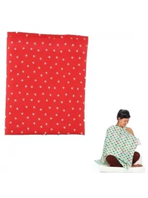 Omarı Kemerli Yıldız Desenli Bebek Emzirme Önlüğü Örtüsü