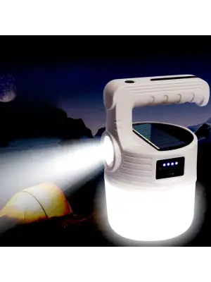 Omarı Güneş Enerjili Kamp Lambası - Lümen Süper Parlak ve Şarj Edilebilir El Feneri