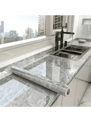 Omarı Mermer Desenli Atina Gri Sticker Folyo - 60CM*5MT