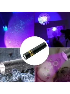 BUFFER® Mini Cep Boy USB İle Şarj Olan Oje Kurutucu Sahte Para Kontol LED UV Mor Işık El Feneri