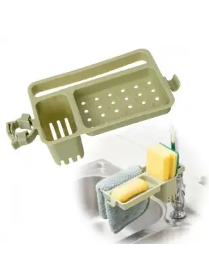 Omarı Musluğa Takılan Sünger Havlu Askılı Sabun Hazneli Organizer