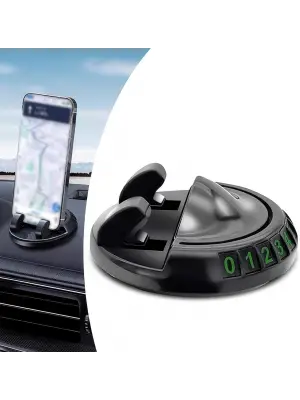 BUFFER® Numaratörlü Güçlü Yapışkanlı 360 Derece Dönebilen Su Geçirmez Araç İçi Telefon Tutucu Plastik Aparat