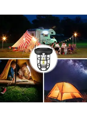 Omarı Güneş Enerjili Solar Kamp Feneri – Otomatik Şarj ve Gece Işığı, Taşınabilir LED Lamba