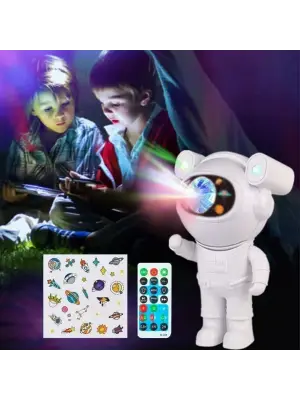 BUFFER® Stickerlı ,Kumandalı ASTRONOT Model Gece Lambası