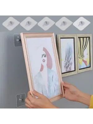 BUFFER® Süper Güçlü Çerçeve Askısı Pin Delgisiz Vidalı Tırnak Kanca Yapışkanlı Raf Tutucu Askı 5li