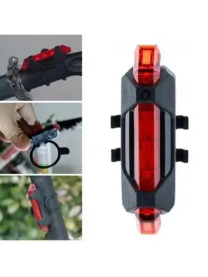 BUFFER® Usb Şarj Edilebilir Parlak Bisiklet Led Lamba Su Geçirmez Güvenlik Uyarı Arka Lamba Işığı