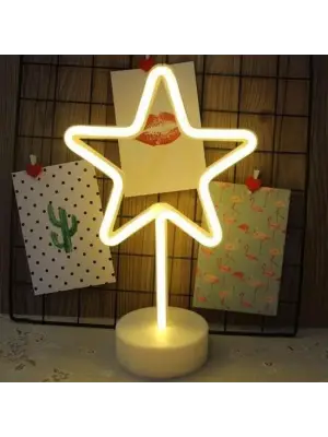BUFFER® Yıldız Tasarımlı Neon Led Masa Ve Gece Lambası Dekoratif Işık