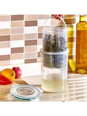 Omarı Zeytin Turşu Yıkama ve Saklama Kabı Klipsli Kapaklı - Pratik Mutfak Aleti