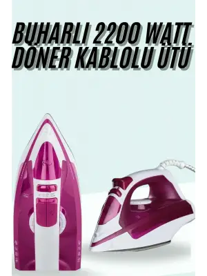 Buharlı Ütü 2200 Watt Seramik Tabanlı Taşınabilir Kablolu Ütü