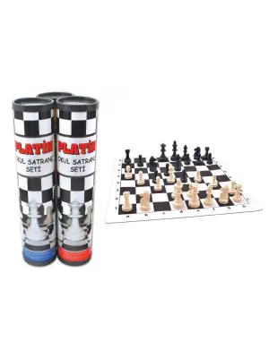 Omarı Star Platin Büyük Rulo Satranç Seti