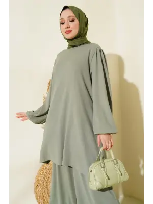 Çağla Yeşili Tunik Pantolon Alt Üst Takım 6663