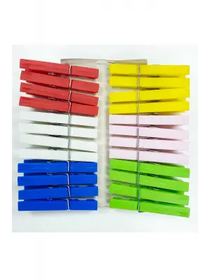 Omarı Çelik Yaylı Çamaşır Mandalı Seti - 24 Adet