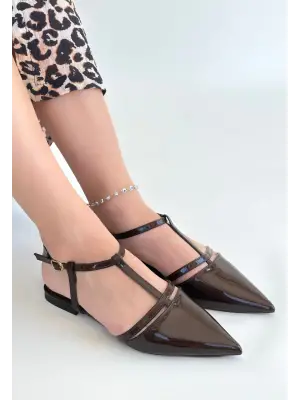 Omarı Rugan Kahverengi Babet Ayakkabı