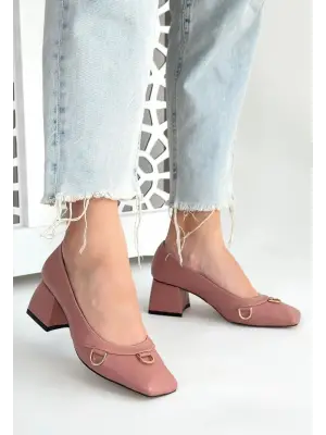 Modern Pudra Cilt Topuklu Ayakkabı