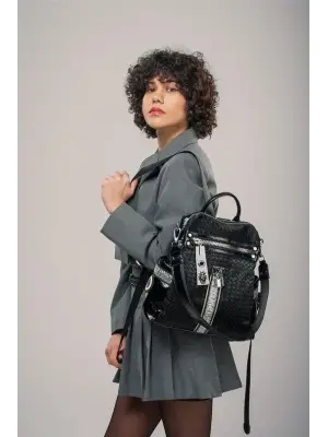 Cary Siyah Cilt Kol Ve Sırt Çantası