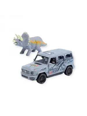 Çek Bırak Araç ve Dinazor  Oyun Seti - 6843-2D- Gri