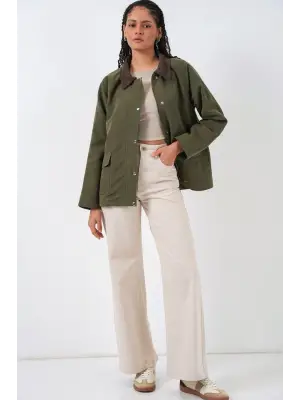 Cep Detaylı Oversize Ceket 5973 - Haki