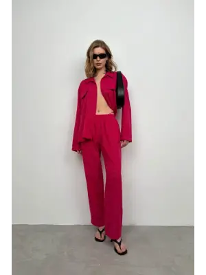 Cepli Gömlek Pantolon İkili Takım