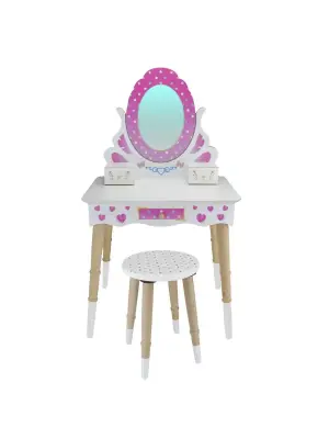 ÇG68 Okutan, Ahşap Çocuk Makyaj Masası Seti