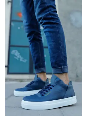 Omarı Hareketli ve Şık Erkek Lacivert Ayakkabı