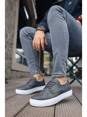 Omarı Sporcu Tarzı Gri Erkek Ayakkabı