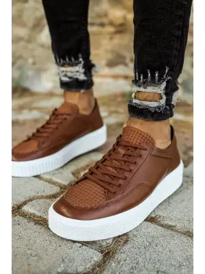 Omarı Modern Tasarımlı Erkek Ayakkabı Taba