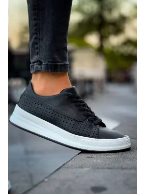 Omarı Siyah Deri Erkek Ayakkabı - Günlük ve Şık Tasarım