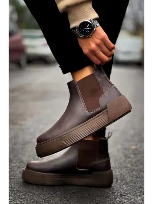 Omarı Kahve Renkli Erkek Bot - Stylish ve Dayanıklı Tasarım
