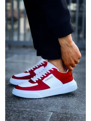 Omarı Modern ve Şık Kırmızı Beyaz Erkek Ayakkabısı