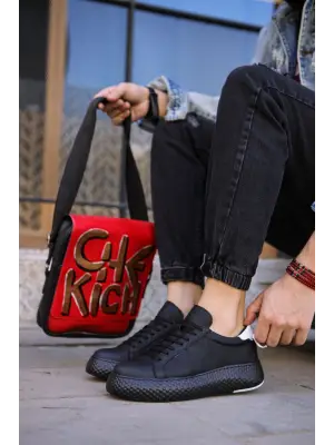 Omarı Modern ve Şık Erkek Ayakkabısı SIYAH/BEYAZ