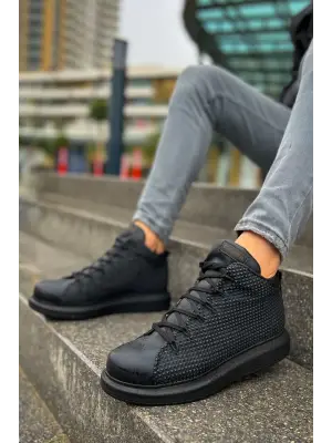 Omarı Şık ve Güçlü Milano Erkek Bot SIYAH/SIYAH