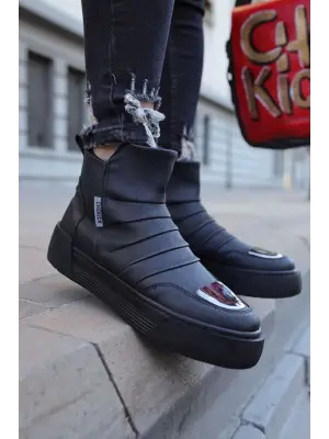 Omarı Yüksek Performanslı Suya Dayanıklı Erkek Bot - SIYAH