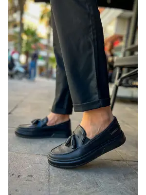 Omarı Şık ve Rahat Erkek SIYAH Loafer Ayakkabı