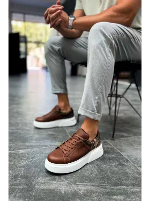 Omarı Şık ve Rahat Erkek Ayakkabı Taba Rengi