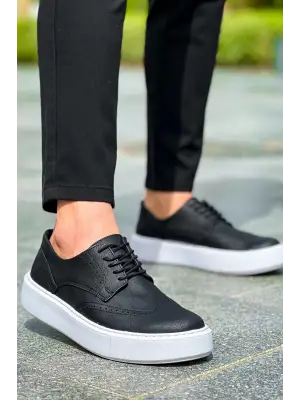 Omarı Siyah Renkli Değişken Tabanlı Erkek Ayakkabı