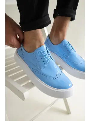 Omarı Mavi Renkli Erkek Ayakkabı - Pratik Değişim Fırsatı