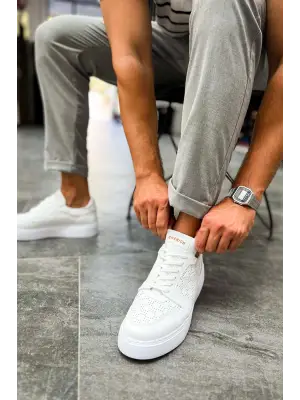 Omarı Oxford Stilinde Beyaz Erkek Ayakkabı