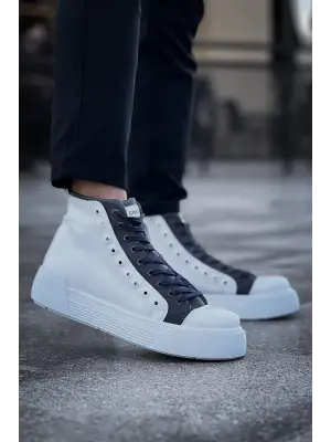 Omarı Beyaz Antrasit Erkek Bot - Şık ve Tarz GBT Blazer Boots