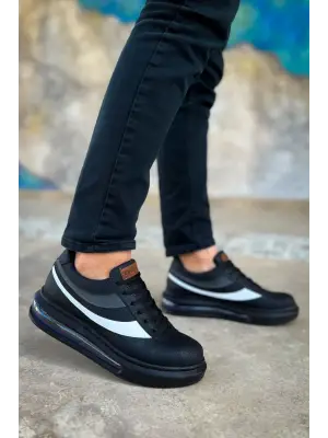 Omarı Rahat Yürüyüş İçin Siyah Erkek Ayakkabısı