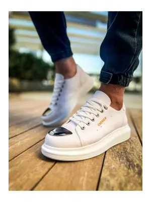 Omarı Yüksek Tabanlı Beyaz CBT Erkek Ayakkabısı
