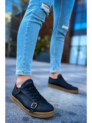 Omarı Siyah Yan Tokalı Erkek Ayakkabı