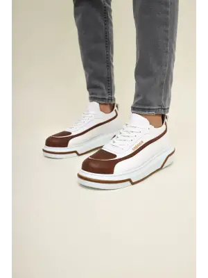 Omarı Taba ve Beyaz Renkli Erkek Ayakkabısı