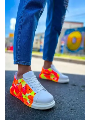 Omarı Yüksek Kontrast Neon Turuncu Erkek Ayakkabı