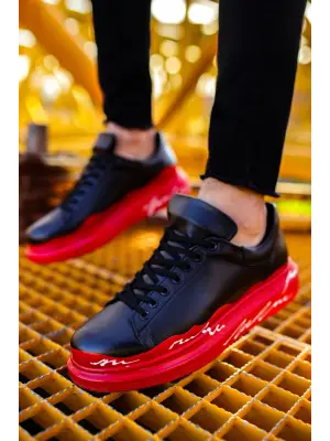 Omarı Elegance Series Red-White Mens Sneakers - Trendy Footwear