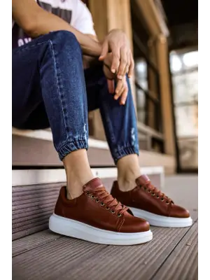 Omarı Erkek Deri Ayakkabı - Taba Rengi ve Estrella Modeli