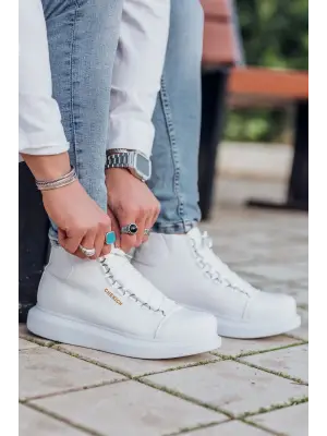 Omarı Sporcu Tarzı Beyaz Roma Erkek Botu