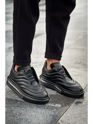 Omarı Siyah Deri Erkek Ayakkabı Sollıevo FST Modeli