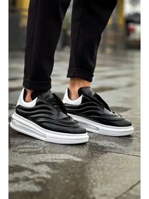 Omarı Siyah-Beyaz Renkli Erkek Ayakkabısı Sollıevo