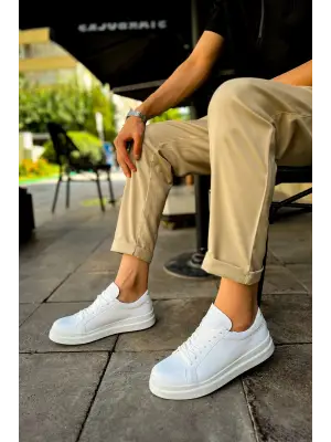 Omarı Yüksek Performanslı Beyaz Spor Erkek Ayakkabı