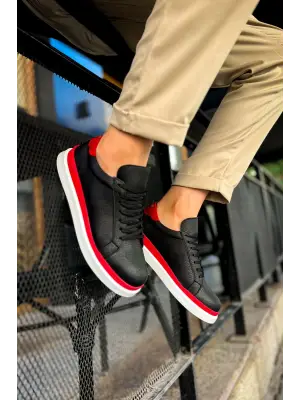 Siyah Kırmızı Spor Erkek Ayakkabı